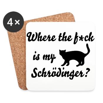 Schrödinger's Katze - Untersetzer (4er-Set) - Weiß - Vorne