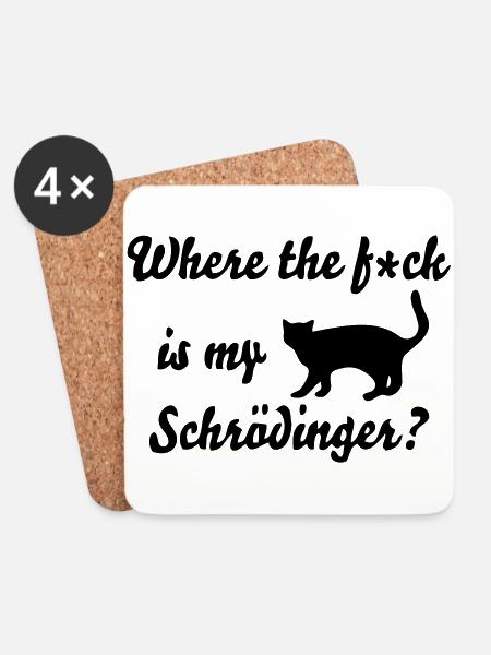 Schrodinger's Cat - Coasters (set of 4) - white
