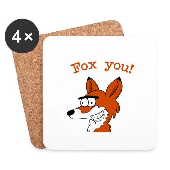 Fox vous! - Dessous de verre (lot de 4) - blanc - Devant