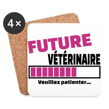 future vétérinaire - Dessous de verre (lot de 4) - blanc - Devant