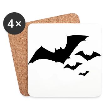 Halloween Fledermaus Schwarm 1c - Untersetzer (4er-Set) - Weiß - Vorne
