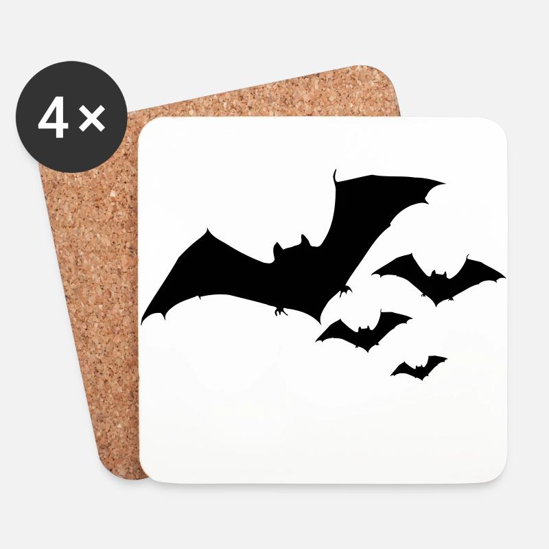 Halloween Fledermaus Schwarm 1c - Untersetzer (4er-Set) - Weiß