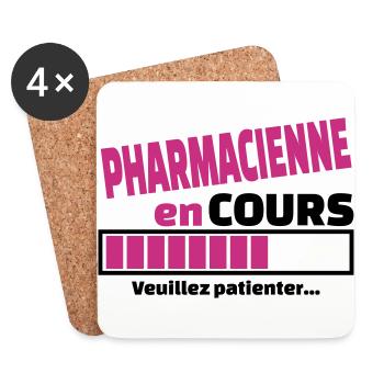 pharmacienne en cours - Dessous de verre (lot de 4) - blanc - Devant