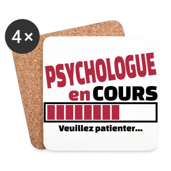 psychologue en cours - Dessous de verre (lot de 4) - blanc - Devant