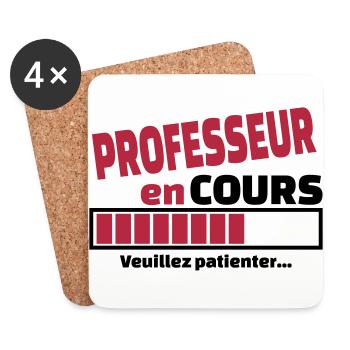 professeur en cours - Dessous de verre (lot de 4) - blanc - Devant