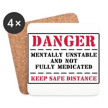 danger - Untersetzer (4er-Set) - Weiß - Vorne