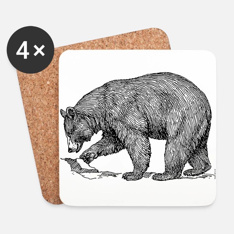 teddybaer teddy baer grizzly braunbaer schwarzbaer - Untersetzer (4er-Set) - Weiß