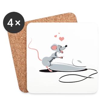 Die Maus ... - Untersetzer (4er-Set) - Weiß - Vorne