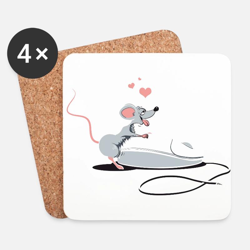 Die Maus ... - Untersetzer (4er-Set) - Weiß