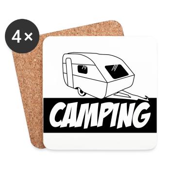 Camping - Die pure Leidenschaft - Untersetzer (4er-Set) - Weiß - Vorne