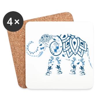 YOGA MÉDITATION BOUDDHA ELEPHANT CADEAUX T-SHIRT - Dessous de verre (lot de 4) - blanc - Devant