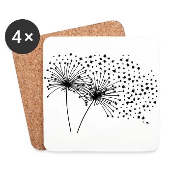 PiexSu - Dandelion Stars - Untersetzer (4er-Set) - Weiß - Vorne
