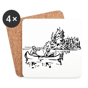 canoe kayak kanu kahn paddelboot ruderboot8 - Untersetzer (4er-Set) - Weiß - Vorne