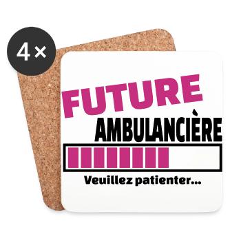 future ambulancière - Dessous de verre (lot de 4) - blanc - Devant