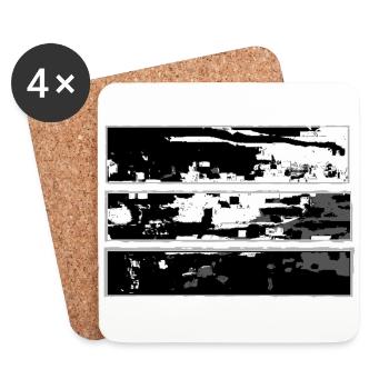 paysage abstrait - Dessous de verre (lot de 4) - blanc - Devant