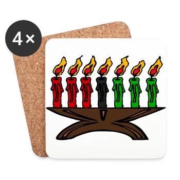 renne hiver père noël chr laid - Dessous de verre (lot de 4) - blanc - Devant