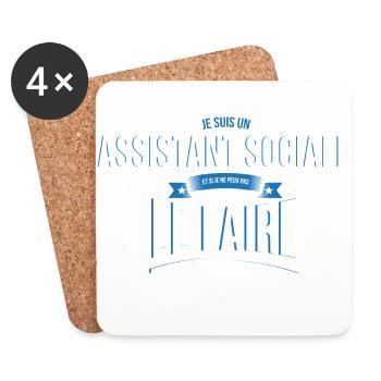 Assistant sociale personne ne peut cadeau - Dessous de verre (lot de 4) - blanc - Devant