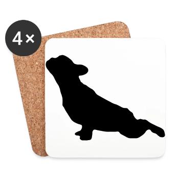 French Bulldog Yoga - Untersetzer (4er-Set) - Weiß - Vorne