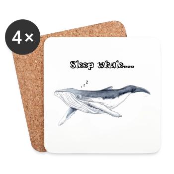 Baleines bonnes nuits de sommeil - baleines Zzz - Baleine - Dessous de verre (lot de 4) - blanc - Devant
