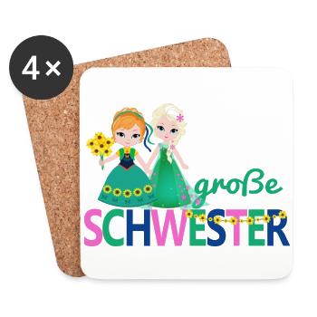 big sister girl bouquet - Coasters (set of 4) - white - Front