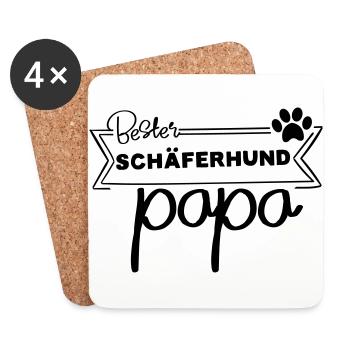 Bester Deutscher Schäferhund Papa - Untersetzer (4er-Set) - Weiß - Vorne