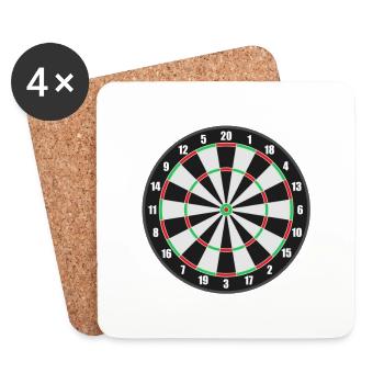fléchettes Jeu de fléchettes Datliebhaber idée cadeau de motivation - Dessous de verre (lot de 4) - blanc - Devant