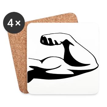 Muscle biceps upper arm - Coasters (set of 4) - white - Front