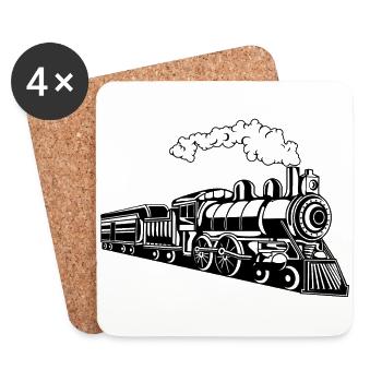 Locomotive / Locomotive 02_schwarz - Dessous de verre (lot de 4) - blanc - Devant