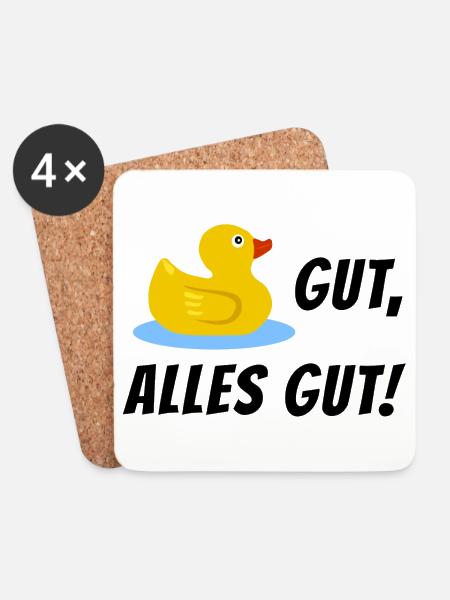 Ente Gut Alles Gut (ende Gut Alles Gut) - Untersetzer (4er-Set) - Weiß