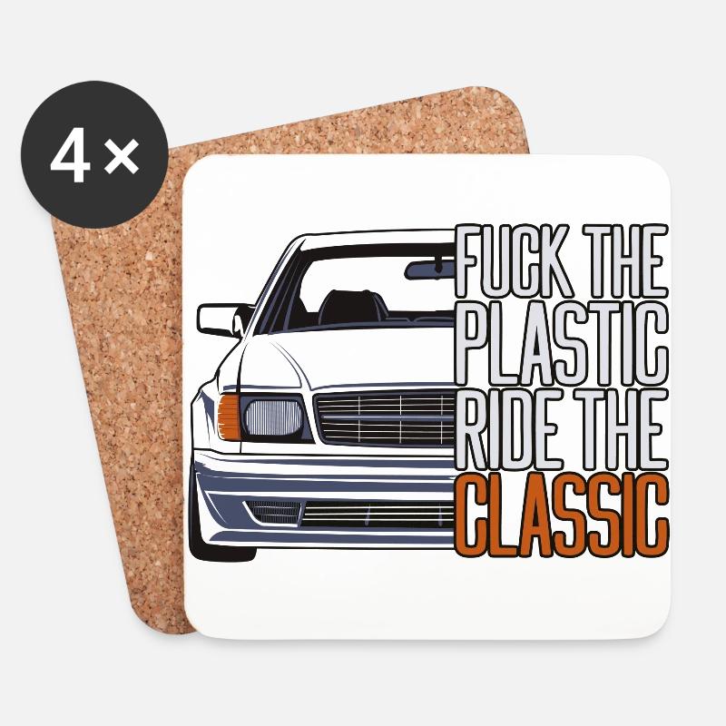 ftp style retro car classic silhouette - Untersetzer (4er-Set) - Weiß