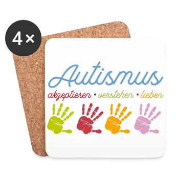 Autismus - Untersetzer (4er-Set) - Weiß - Vorne