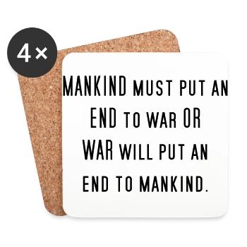 Against War Pacifism Saying Philosophy Gift - Coasters (set of 4) - white - Front