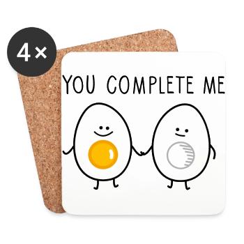 You complete me - Coasters (set of 4) - white - Front