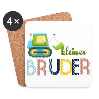 kleiner Bruder Traktor - Untersetzer (4er-Set) - Weiß - Vorne