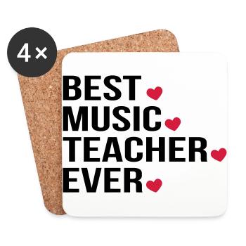 Le meilleur professeur de musique jamais - Dessous de verre (lot de 4) - blanc - Devant