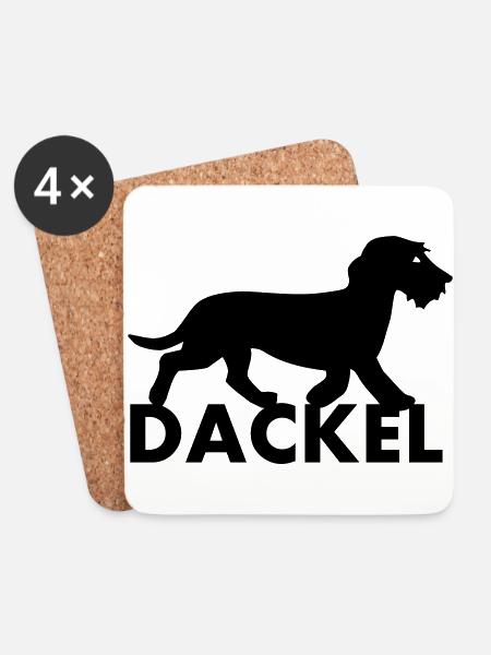 Dackel - Untersetzer (4er-Set) - Weiß