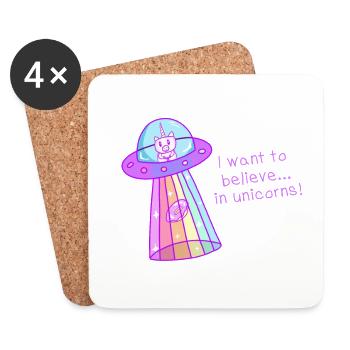 I want to believe ... in unicorns! - Untersetzer (4er-Set) - Weiß - Vorne