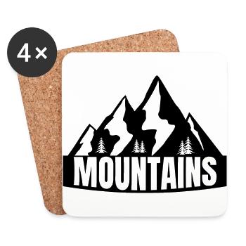 Mountains - Untersetzer (4er-Set) - Weiß - Vorne
