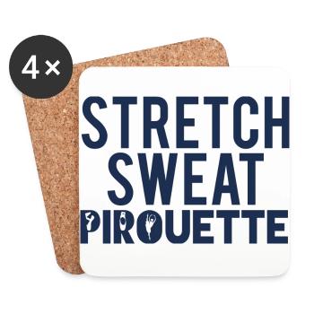Danse De Danse Cadeaux Stretch - Sweat - Pirouette - Dessous de verre (lot de 4) - blanc - Devant