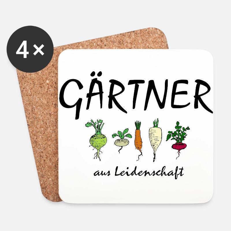 Gärtner aus Leidenschaft - Untersetzer (4er-Set) - Weiß