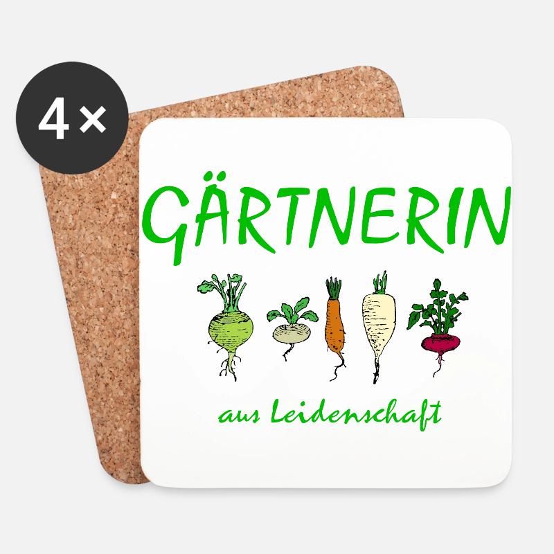 Gärtnerin aus Leidenschaft - Untersetzer (4er-Set) - Weiß