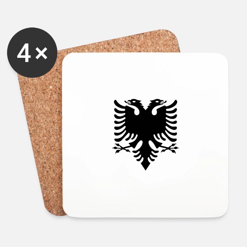 Albanischer Adler - Untersetzer (4er-Set) - Weiß