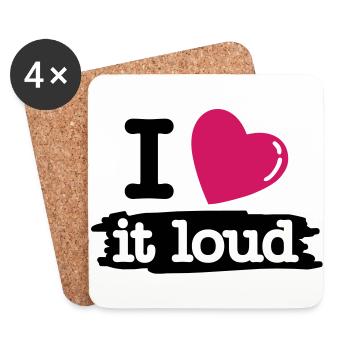 i love it loud - Dessous de verre (lot de 4) - blanc - Devant