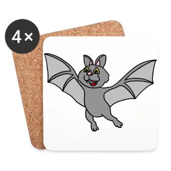 Bat, Vampire, Halloween, bat - Coasters (set of 4) - white - Front
