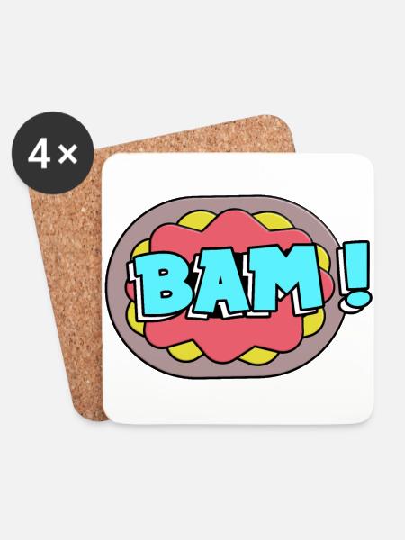 Bam! - Untersetzer (4er-Set) - Weiß