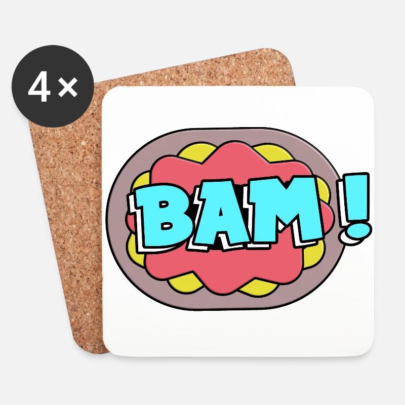 Bam! - Untersetzer (4er-Set) - Weiß