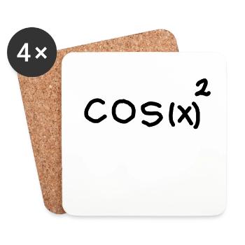 cos (x) ² + sin (x) ² = 1 - Coasters (set of 4) - white - Front