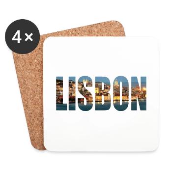 LISBON PORTUGAL - Coasters (set of 4) - white - Front