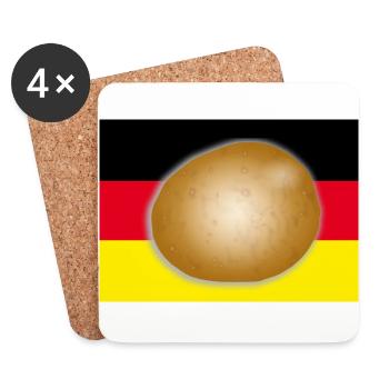Pomme de terre drapeau Allemagne - Dessous de verre (lot de 4) - blanc - Devant