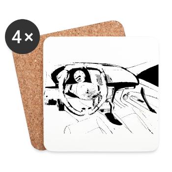 fantasy car inside - Untersetzer (4er-Set) - Weiß - Vorne